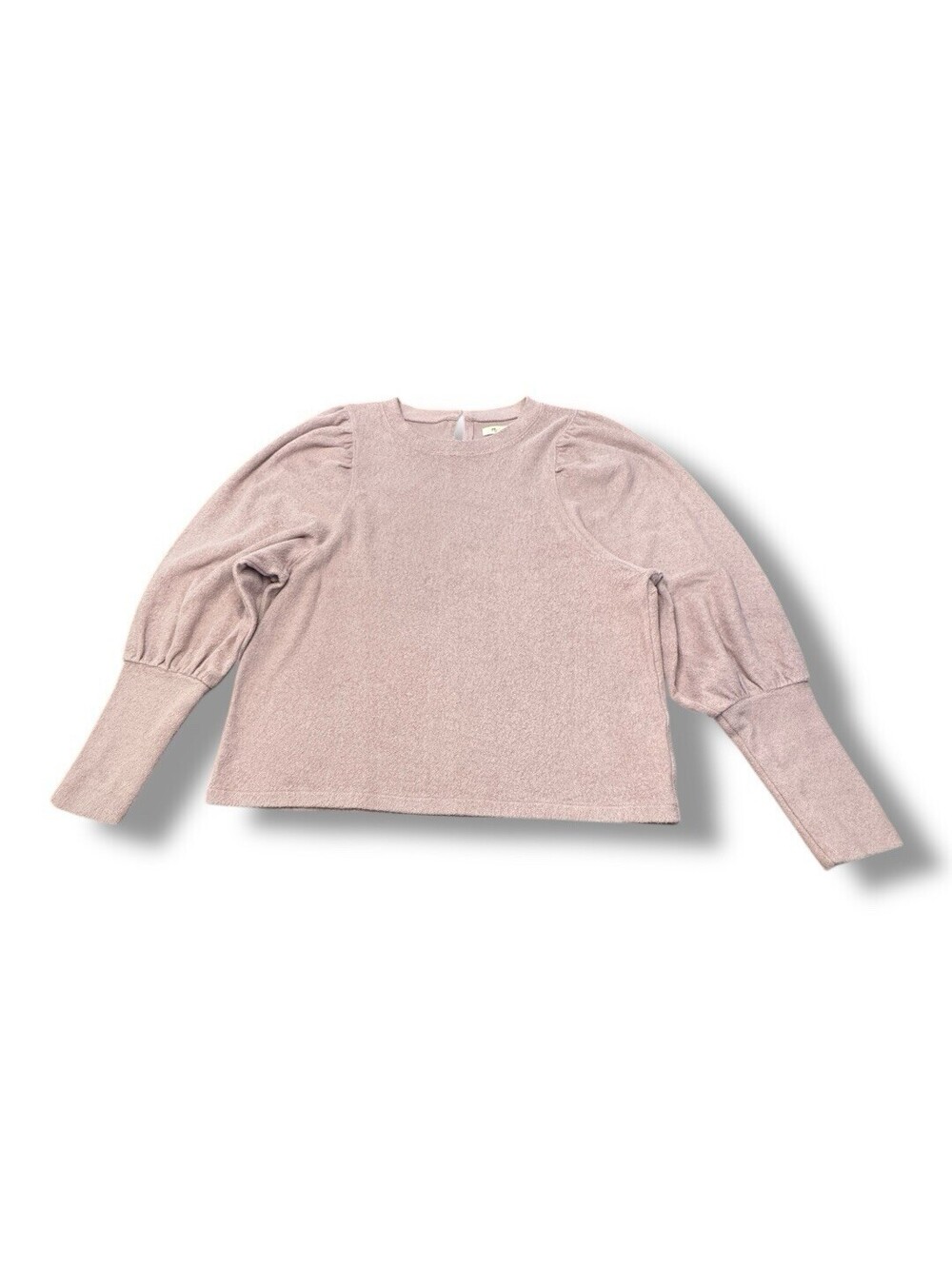 Madewell Brushed Puffed Sleeve Top Pale Thistle Cotton Blend Women’s Size M